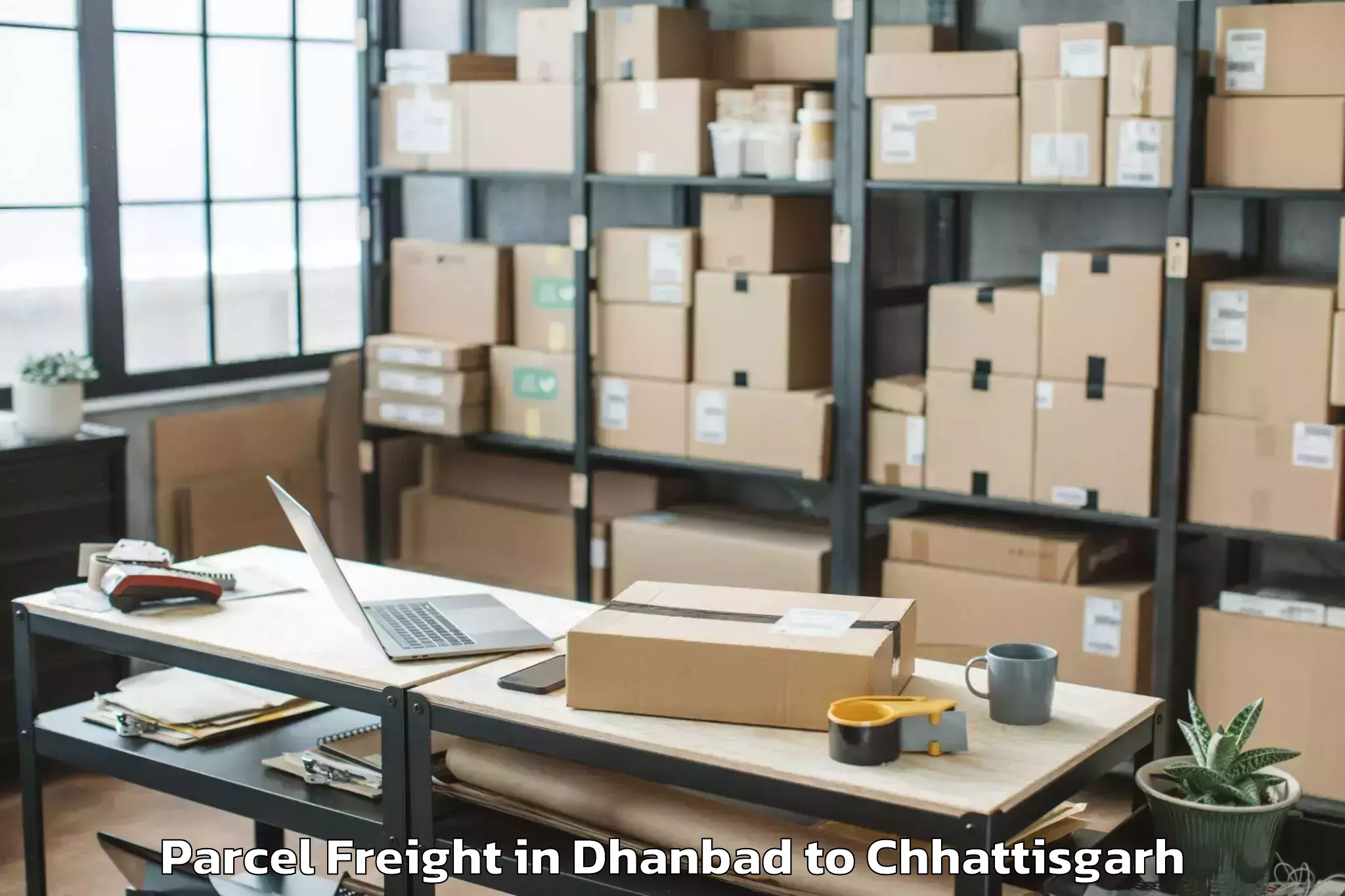 Trusted Dhanbad to Manendragarh Parcel Freight